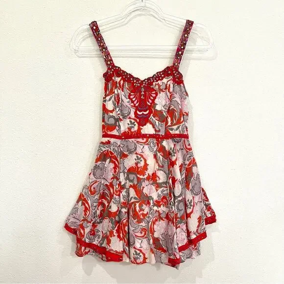 Chaudry KC Mini Sundress Embroidered Sequined Fully Lined Tiered Skirt - Small - Picture 16 of 16